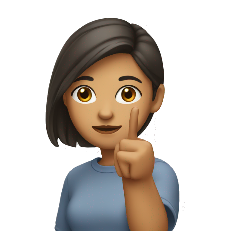 Girl pointing her finger down emoji