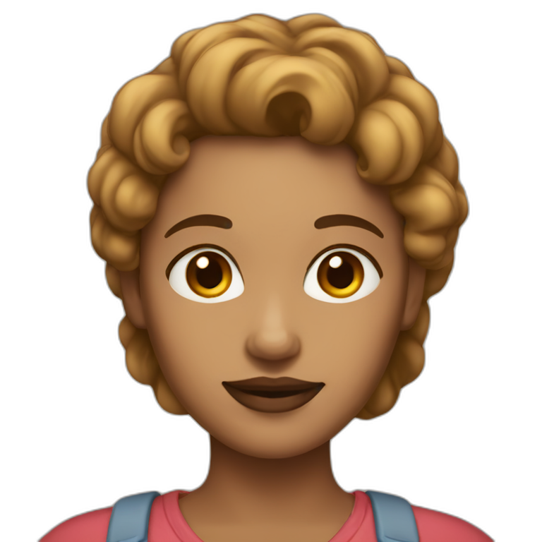 Light skin women with brown loks emoji