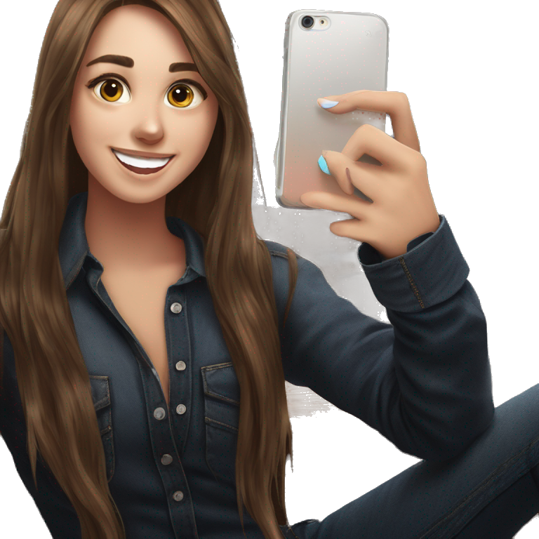 happy girl takes selfie selfie emoji