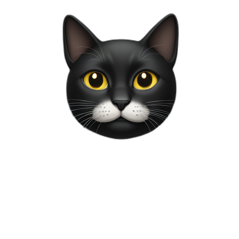 Black cat zoning out emoji