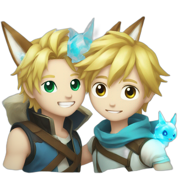 ezreal with a glaceon emoji