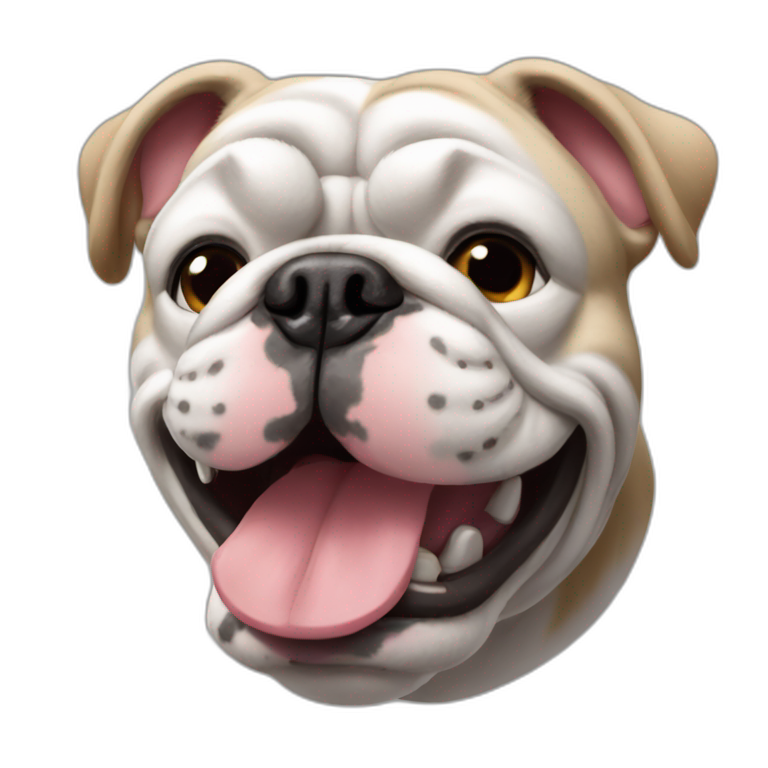 Bulldog frances riendo emoji