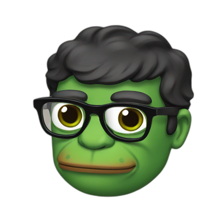 pepe frog black turtleneck glasses emoji