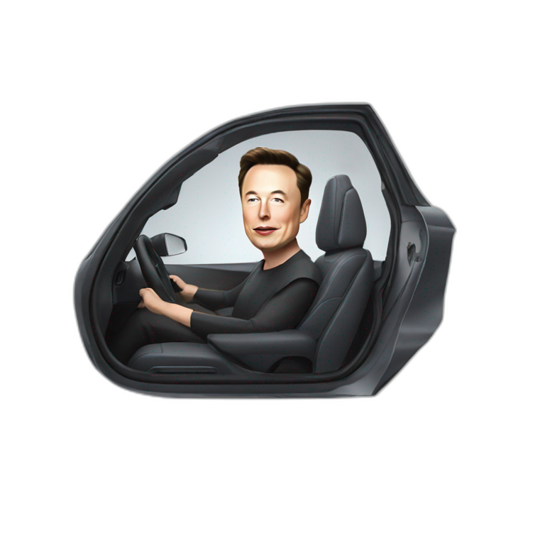 Elon musk in tesla emoji