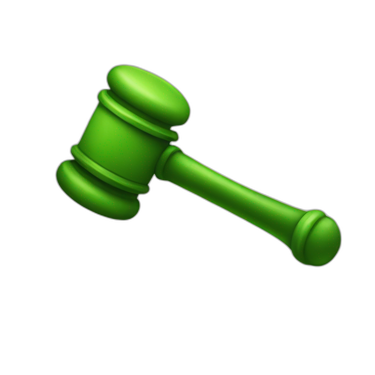 Green judge hammer emoji