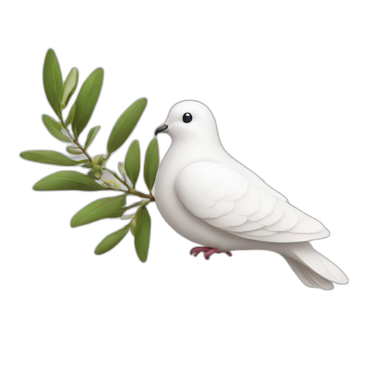 A white dove with an olive branch emoji