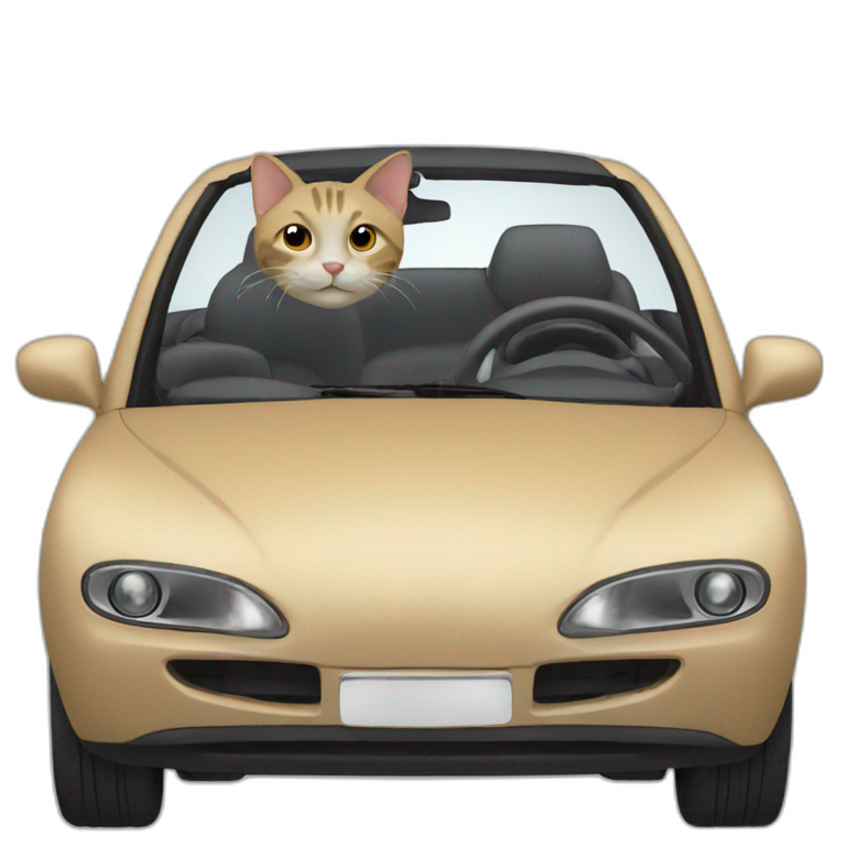 Cat drive a car emoji