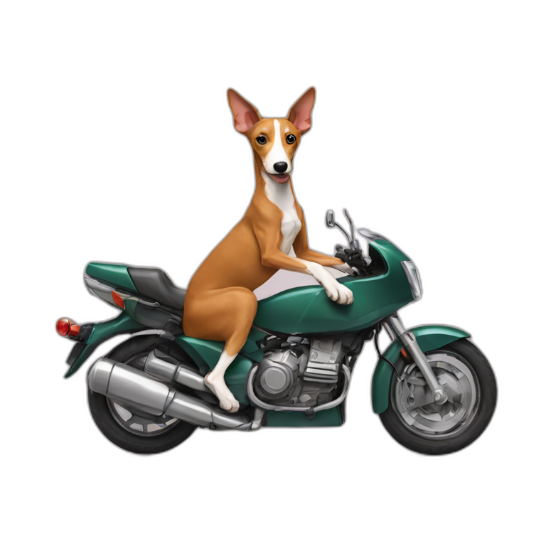 podenco on motorbike emoji