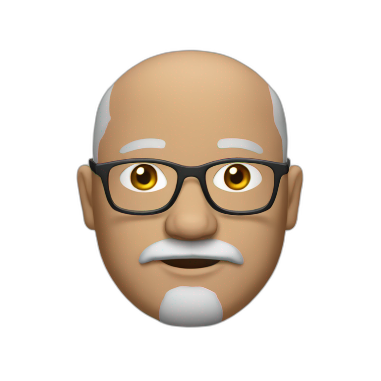 fat bald man grey beard glasses emoji