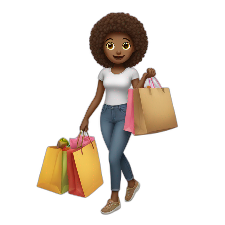 Girl with shopping bag  emoji