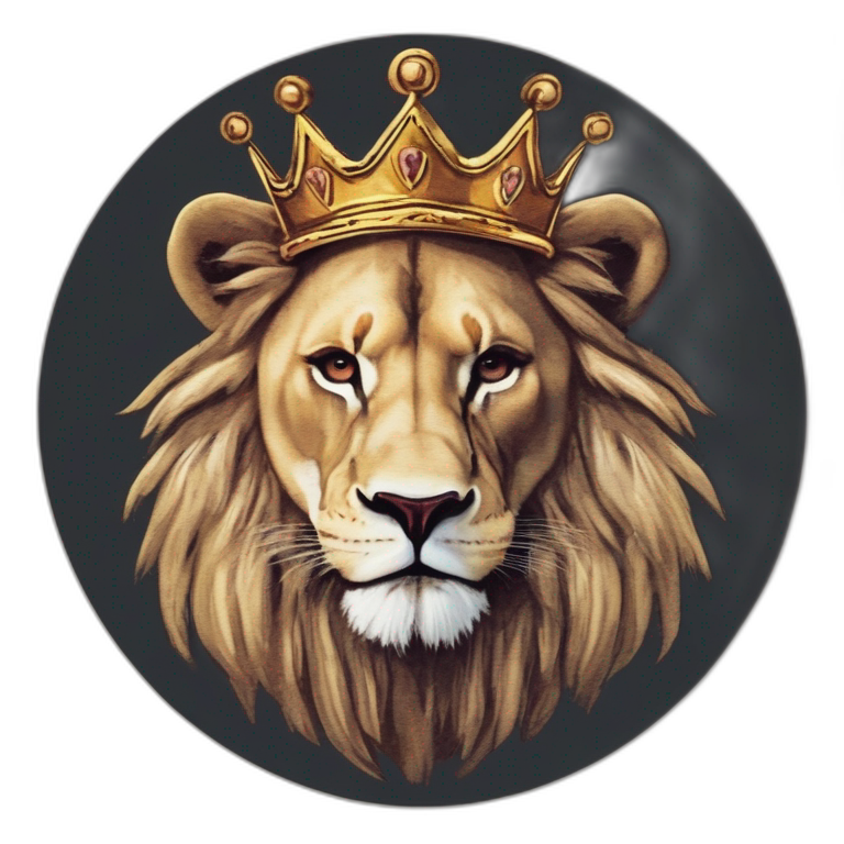 a lion in a crown emoji