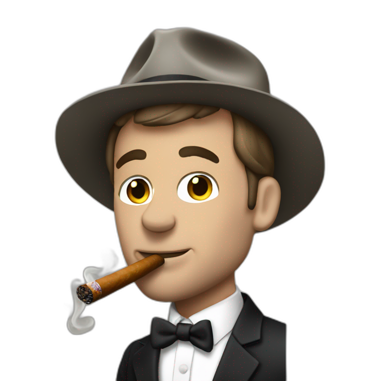macron smoking a cigar emoji