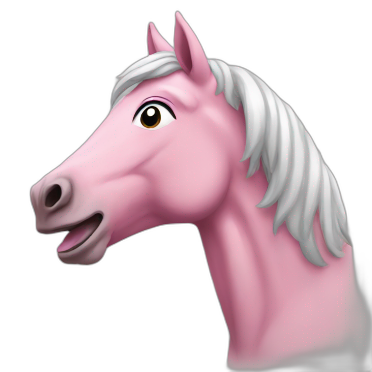 Pink horse singing emoji