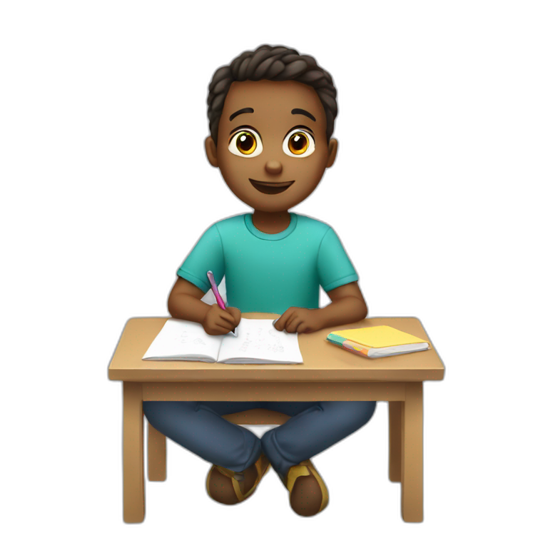 emoji doing homework