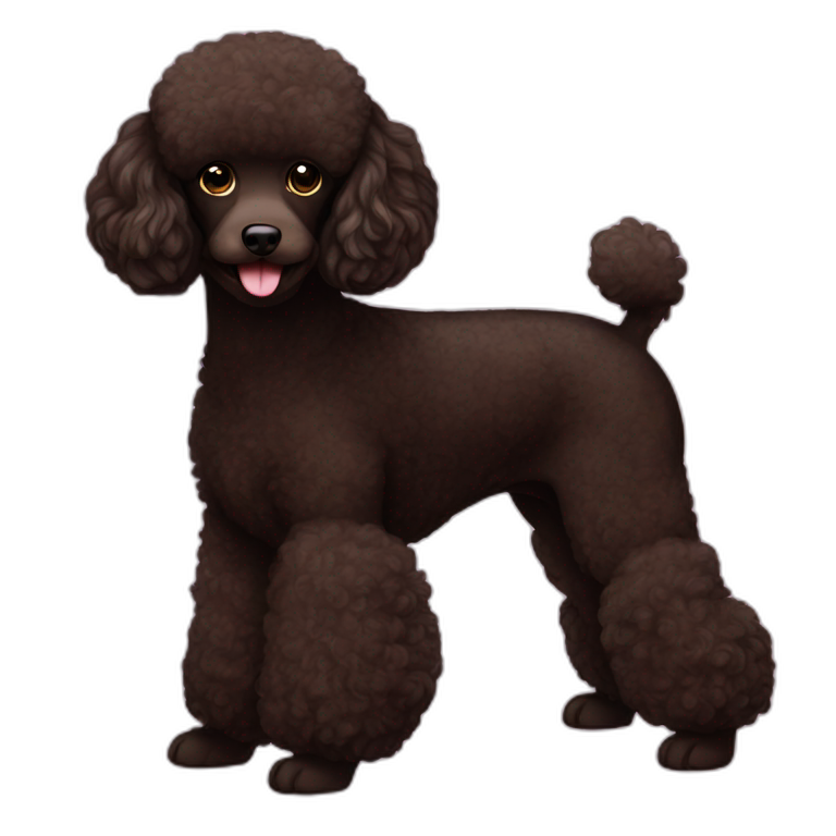 Brown poodle with black poodle emoji