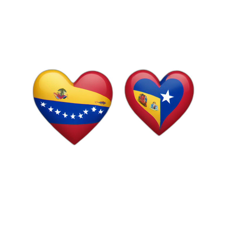 heart Venezuela and Dominican Republic  emoji