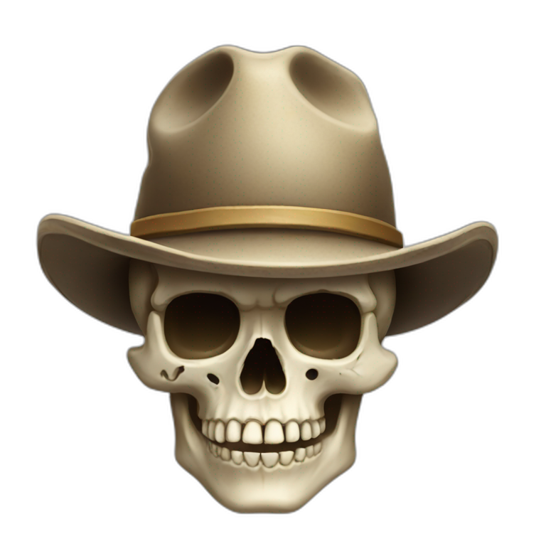 explorer skull with a hat, face emoji
