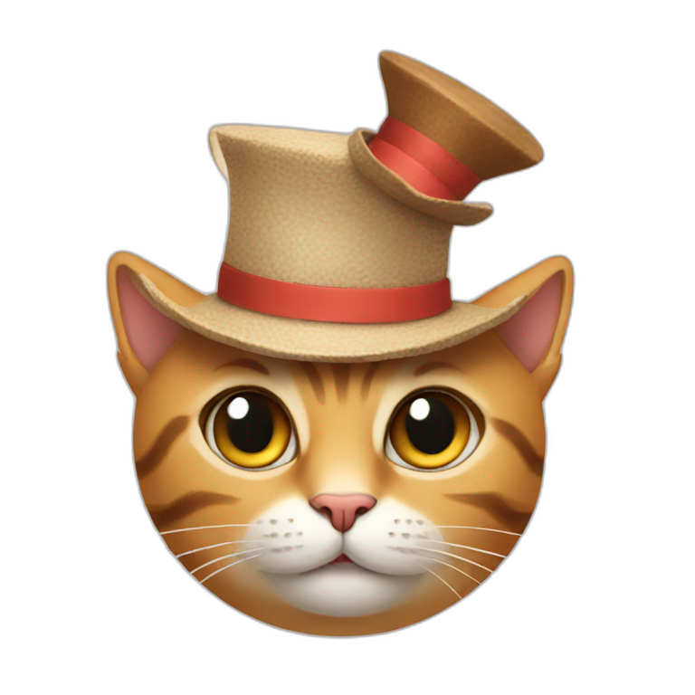 cat and hat emoji