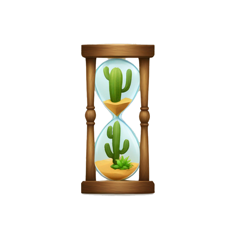 hourglass and cactus emoji
