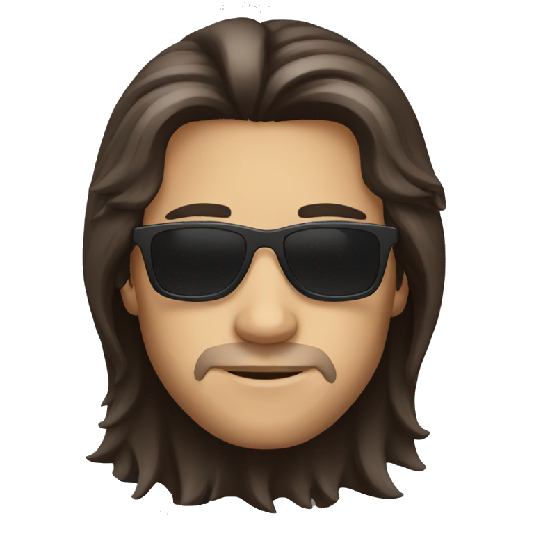 Darkbrown Long hair, male, sunglasses emoji