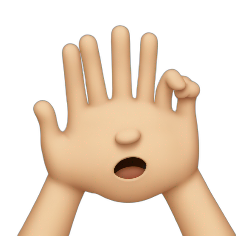 emoji hand on face emoji
