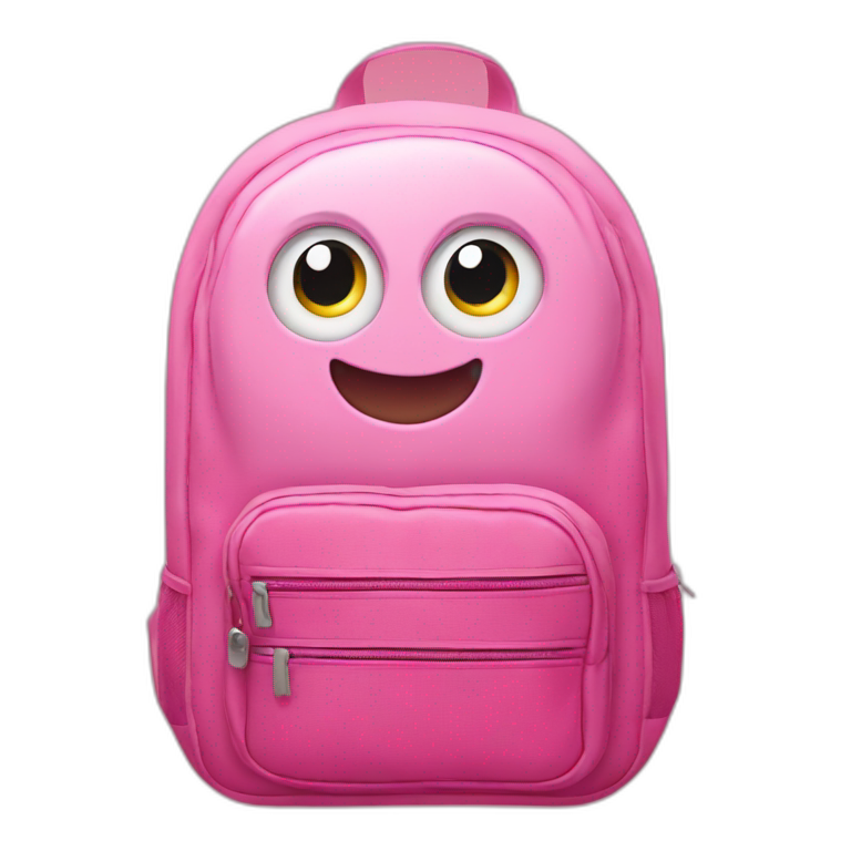 Cute Pink backpack with eyes and smile emoji