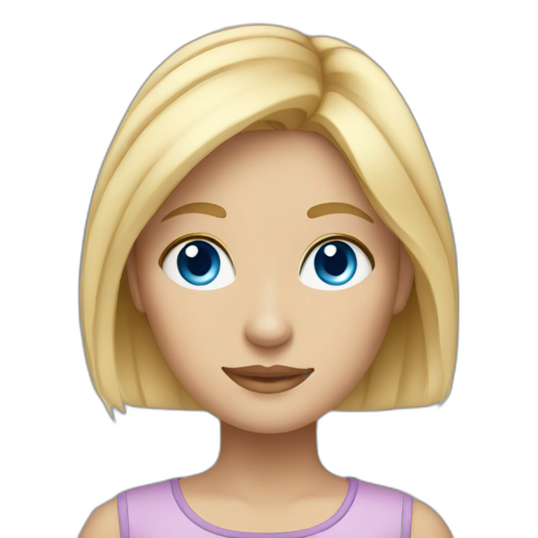 Girl with blue eyes and blonde hair emoji