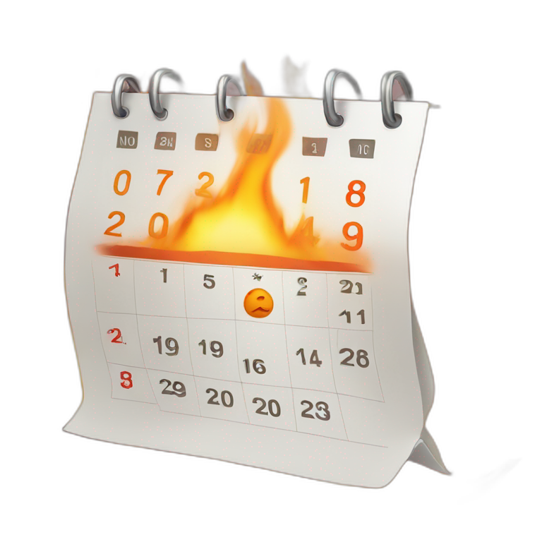 the calendar is burning emoji