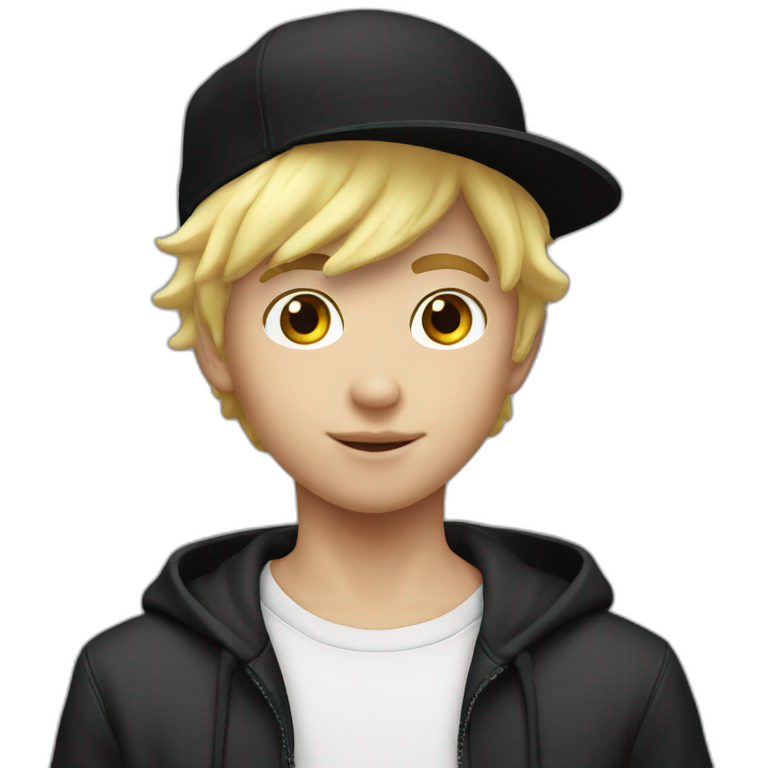 blond boy cap black emoji