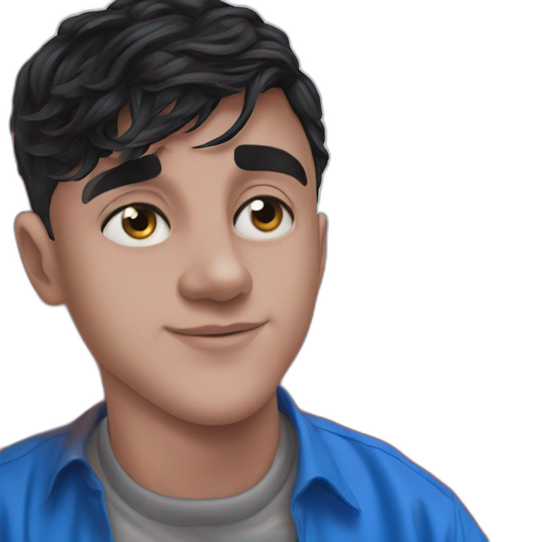 mysterious blue-eyed boy portrait emoji