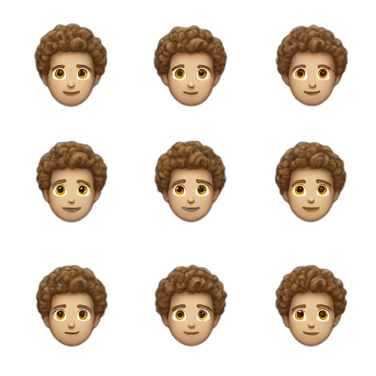 White man with curly brown hair emoji