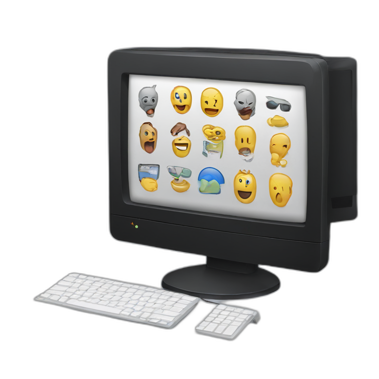 personal computer flat screen power on emoji
