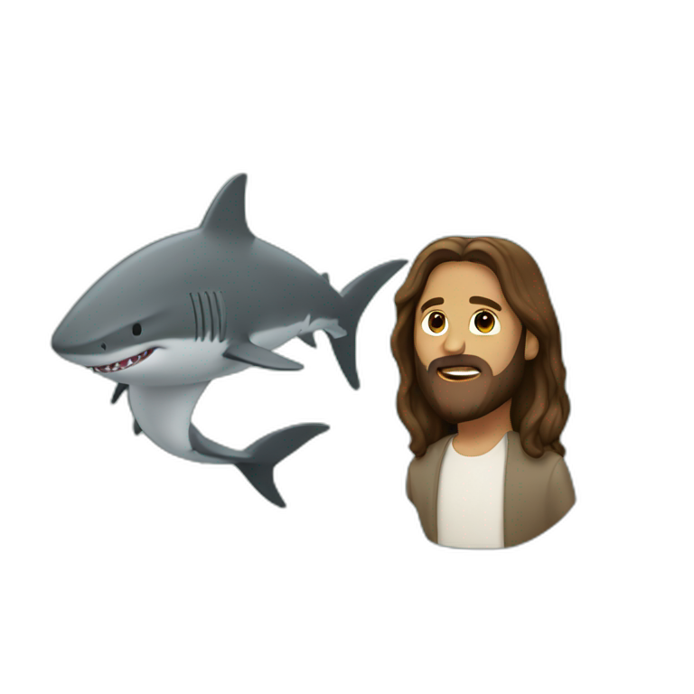 jesus and shark emoji