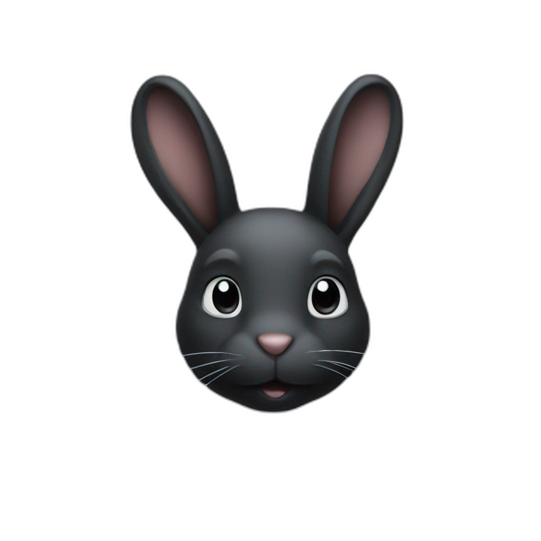 black rabbit with white nose emoji