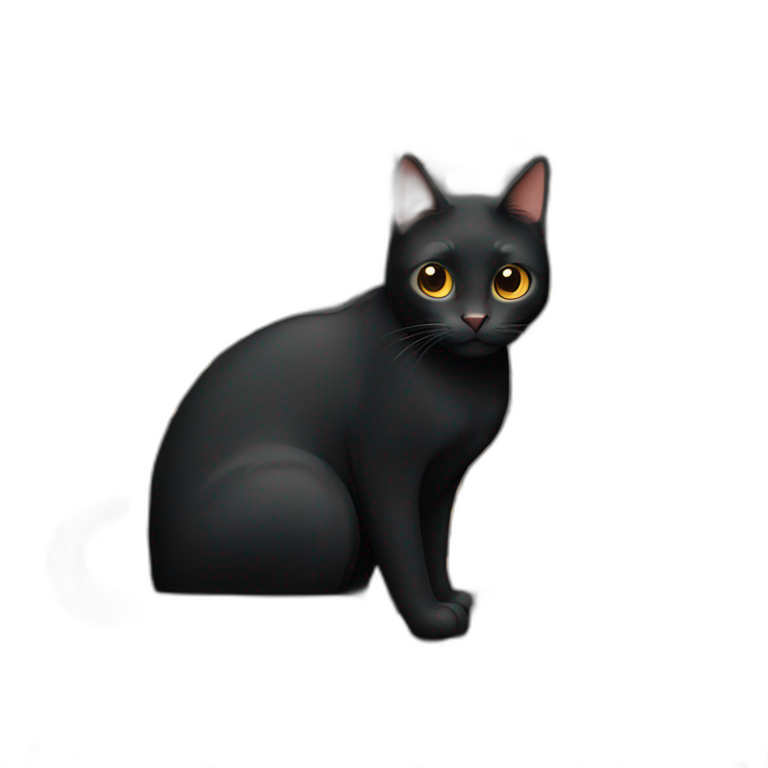 black cat with ginger undertones emoji
