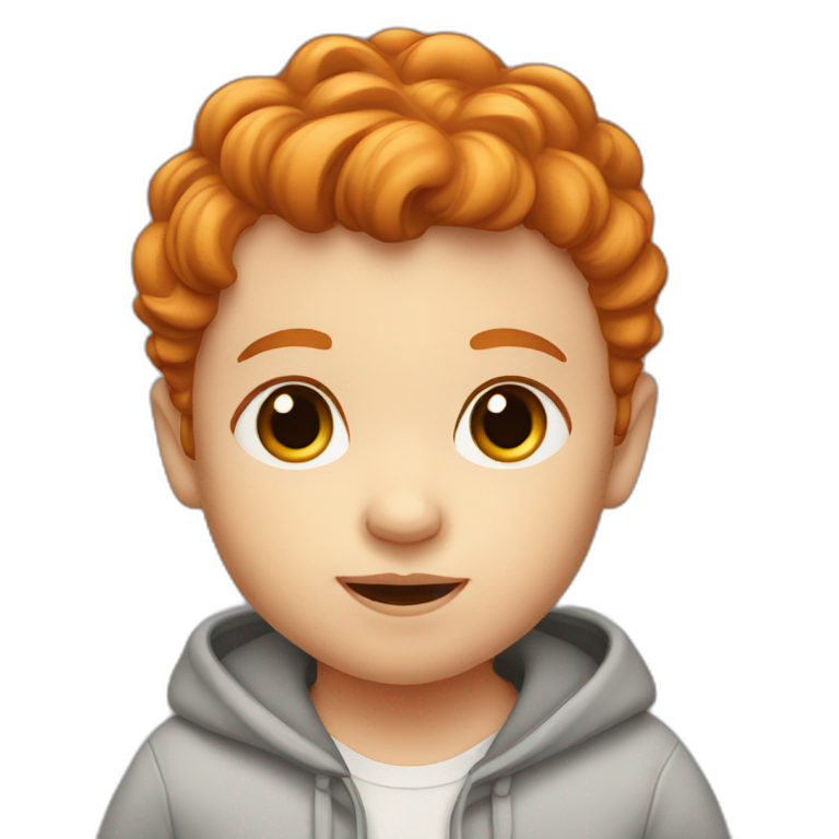 Ginger head baby boy woth dark brown eyes emoji