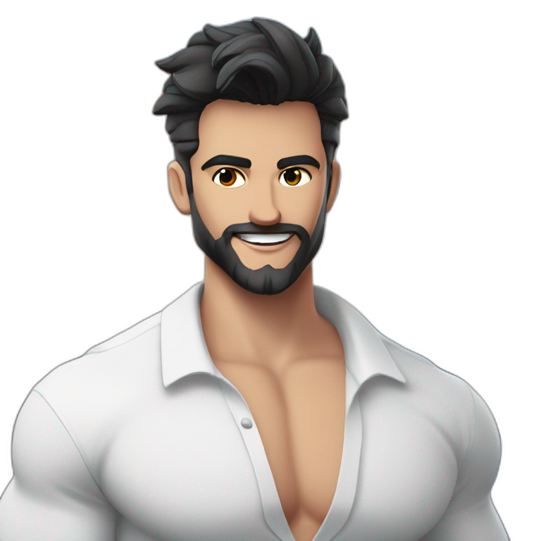 muscular shirtless guy meme emoji