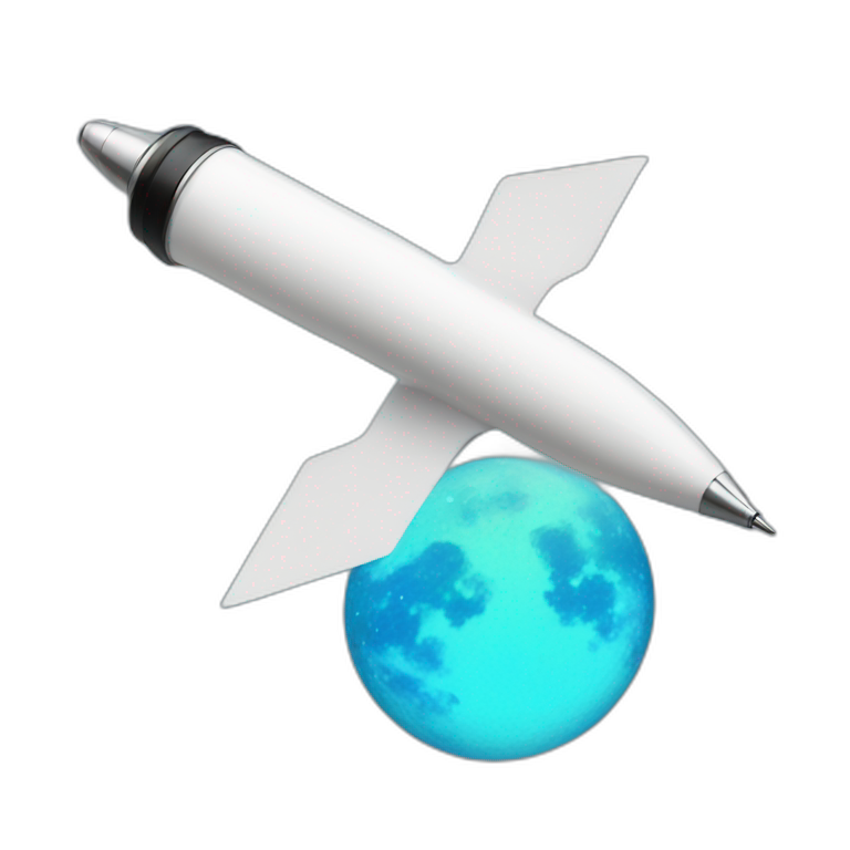 a pen flying in space emoji