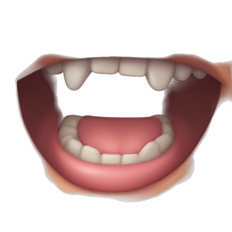 girl with open mouth teeth emoji