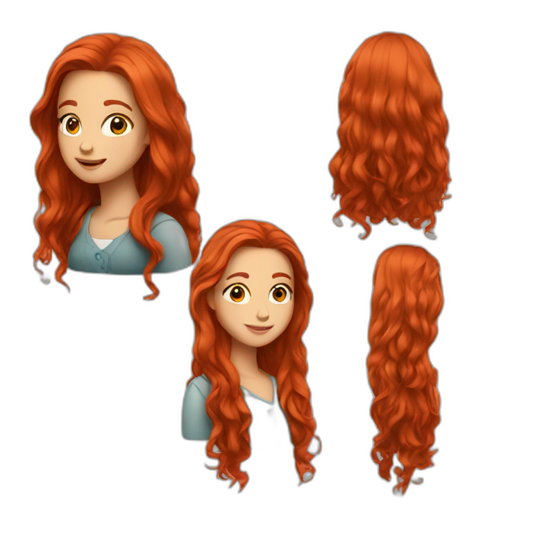 Long Red haired girl emoji