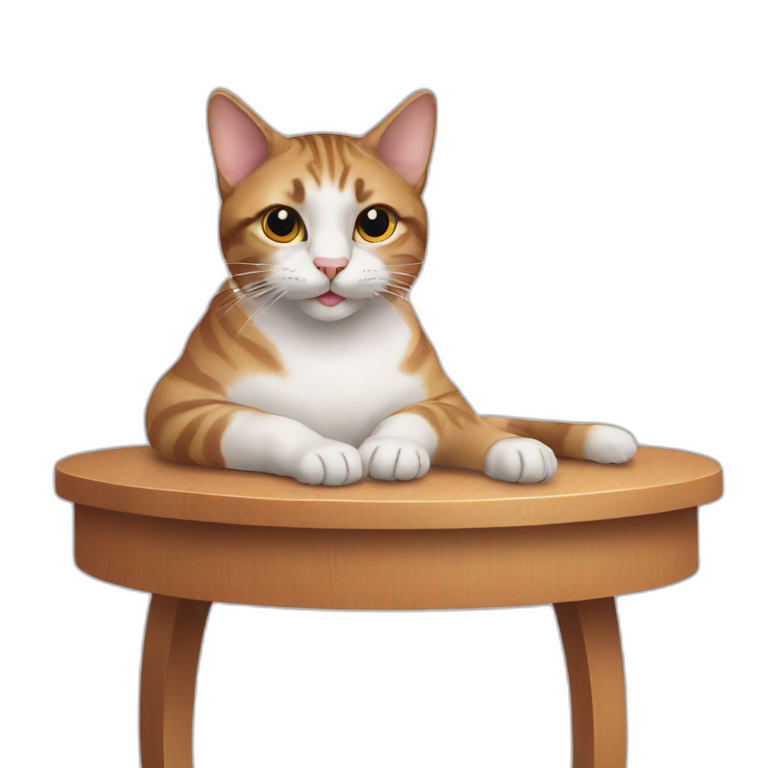 Cat on table emoji