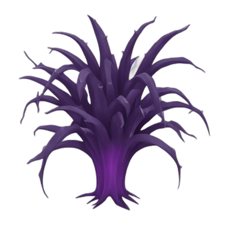 dark purple roots with metal structures and sharp spikes emoji