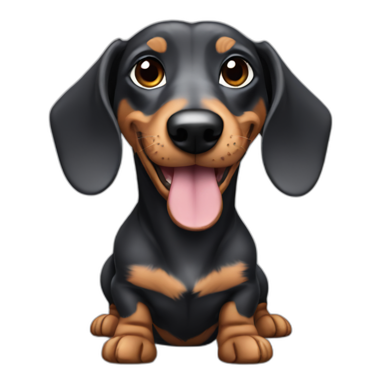 black and grey hair dachshund emoji