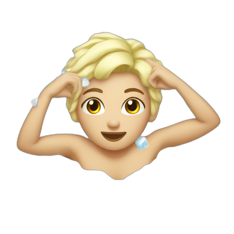 blonde ice bathing emoji