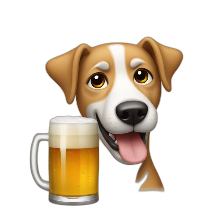 drunk dog drinking a beer emoji