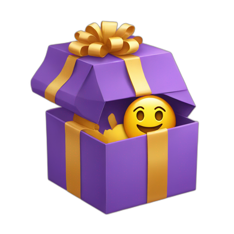 smile inside a gift box emoji