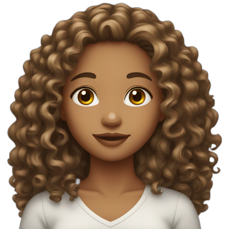 girl long curly hair emoji