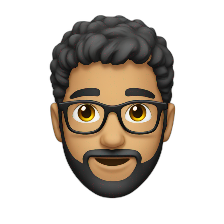 Young Arab glasses beard emoji