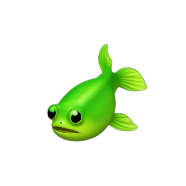 neon green tadpole emoji