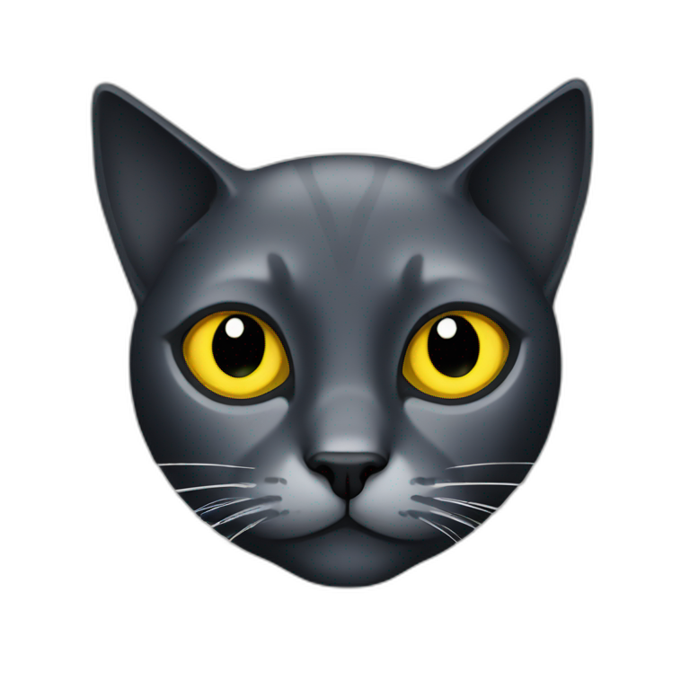 Black cat with yellow eyes With a white spot on the right side emoji